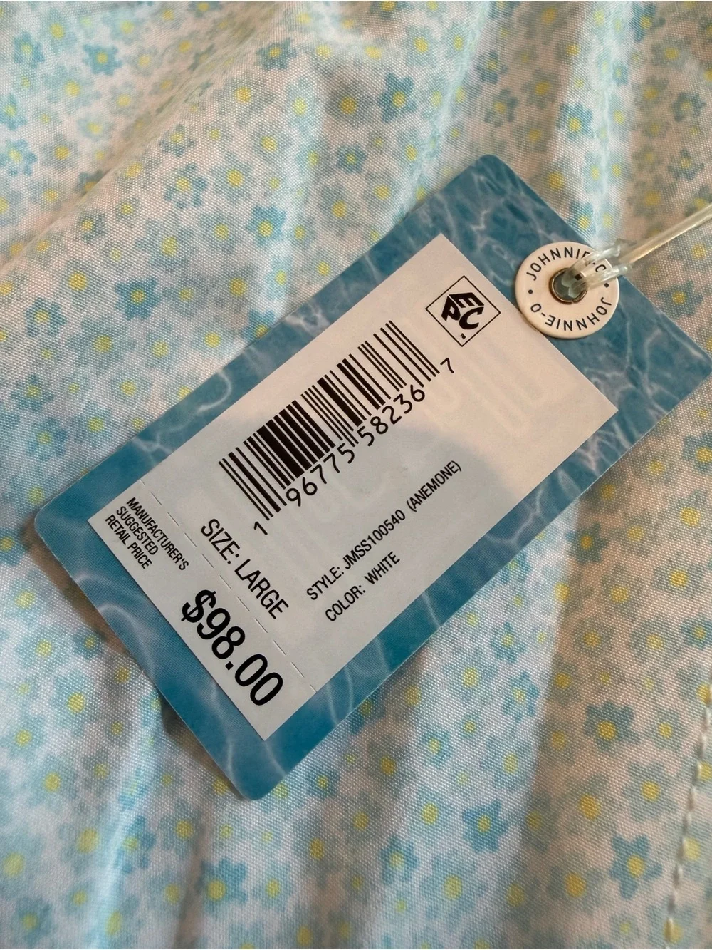 johnnie-O Pale Blue Micro-Print Swim Trunks